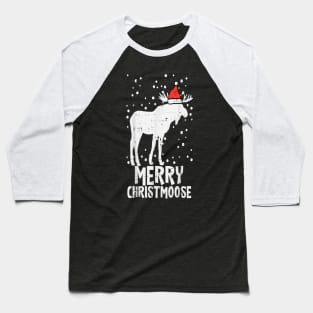 Merry Christmoose Santa Funny Christmas Moose Baseball T-Shirt